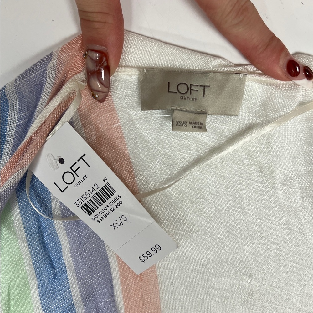 LOFT Outlet Striped Kimono Cover-Up | Size XS/S | NWT - Picture 3 of 4
